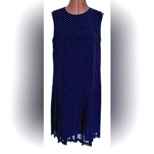 Uniqlo Navy Polka Dot Midi Dress